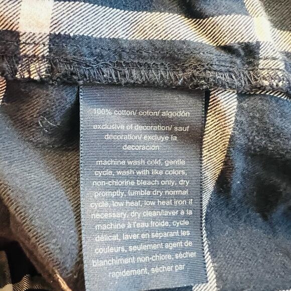 Tommy Hilfiger Windowpane 1/2 Button Down Flannel Shirt - Size Small (A0128) - Picture 5 of 6